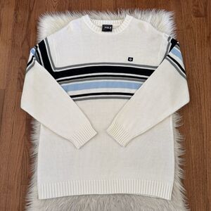 Southpole Y2K Sweater Mens LG Striped Colorblock Knit Crewneck Pullover Grunge